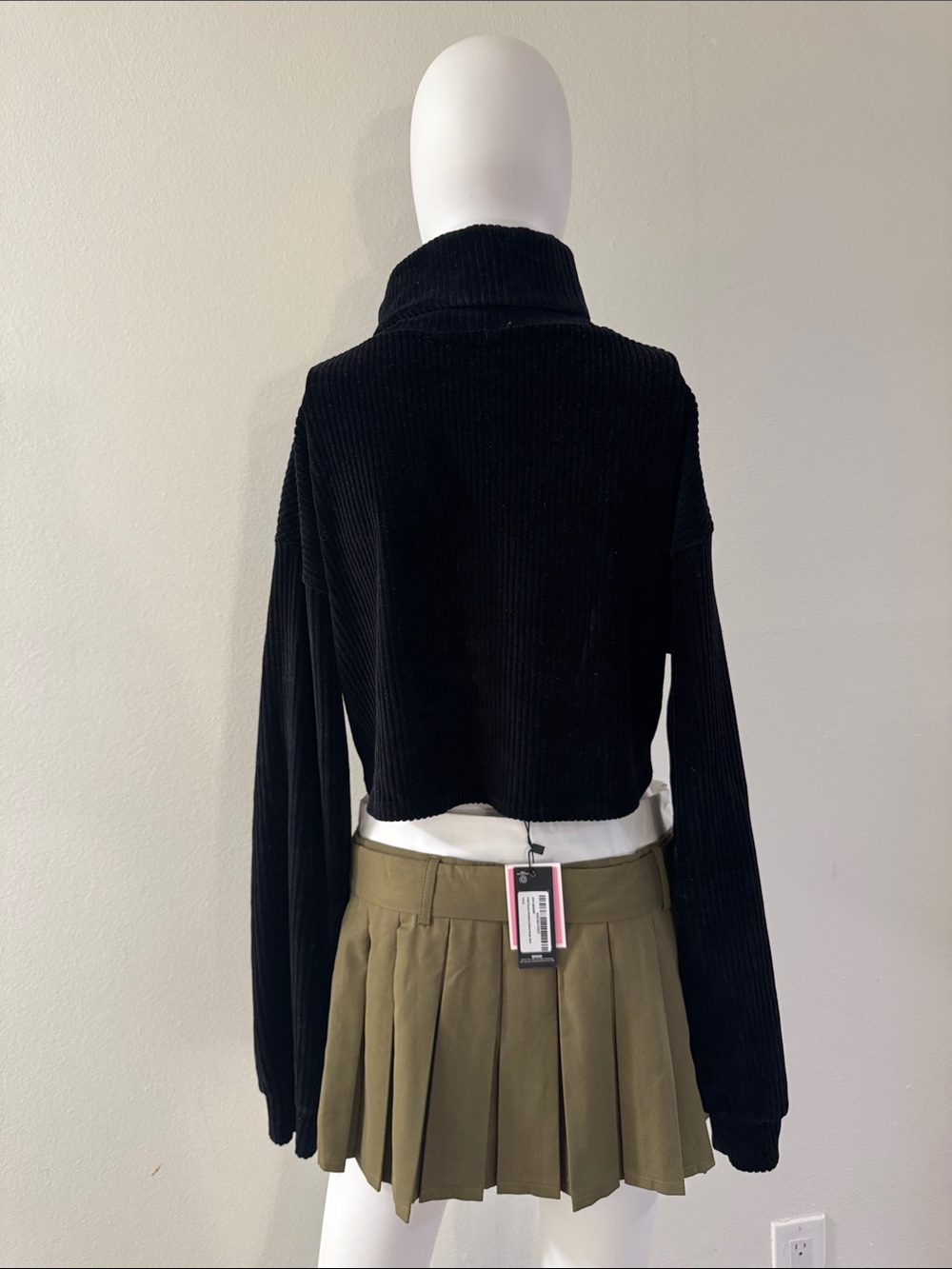Adika Black Cropped Turtleneck Sweater - Picture 2 of 2